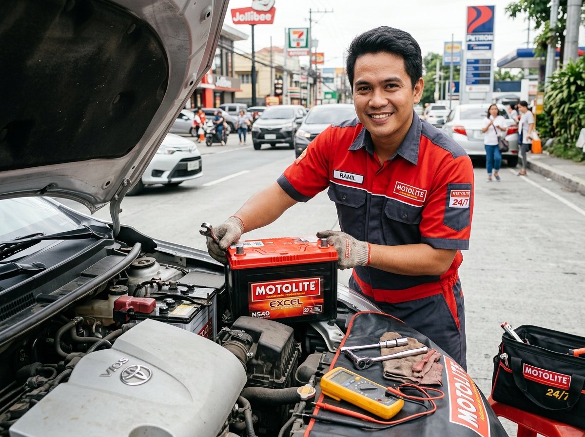Certified Motolite technician team at work